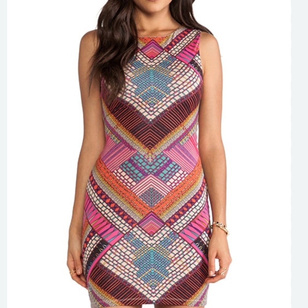 Mara Hoffman Psychedelic Geometric Mini Dress Open Back Size S